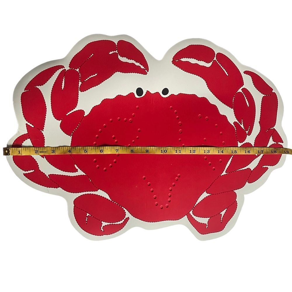Crab shaped vinyl foam backed placemats sea critter ocean seafood red set of 4 - Picture 2 of 10